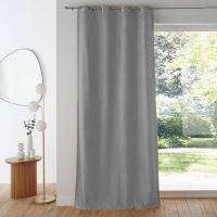 Штора Затемняющая с люверсами 100 хлопок Scenario 220 x 135 см серый LA REDOUTE INTERIEURS  фото, kupilegko.ru